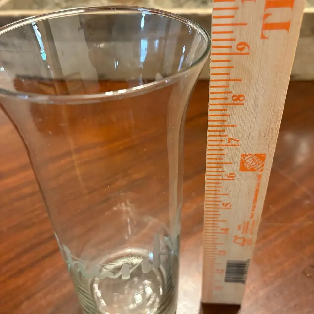 Thankful Etched Glass Vase Fall Autumn Thanksgiving Holiday Tablescape Decor
